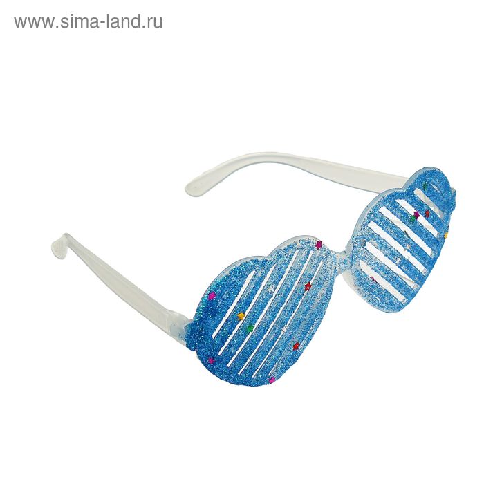 Карнавальные очки "Сердечки", блеск, цвета МИКС - Фото 1