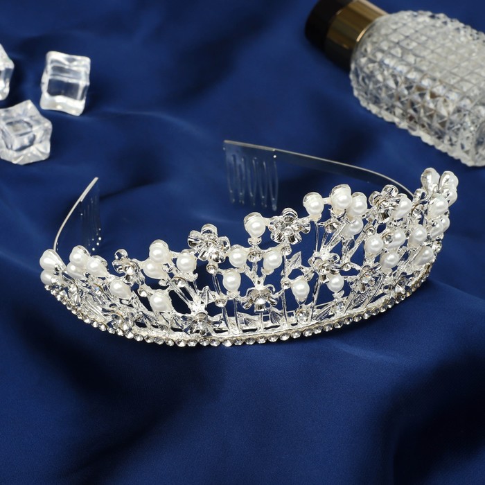 Диадема для волос «Королева», цветочная феерия, 6.5×24.5×16 см - Фото 1