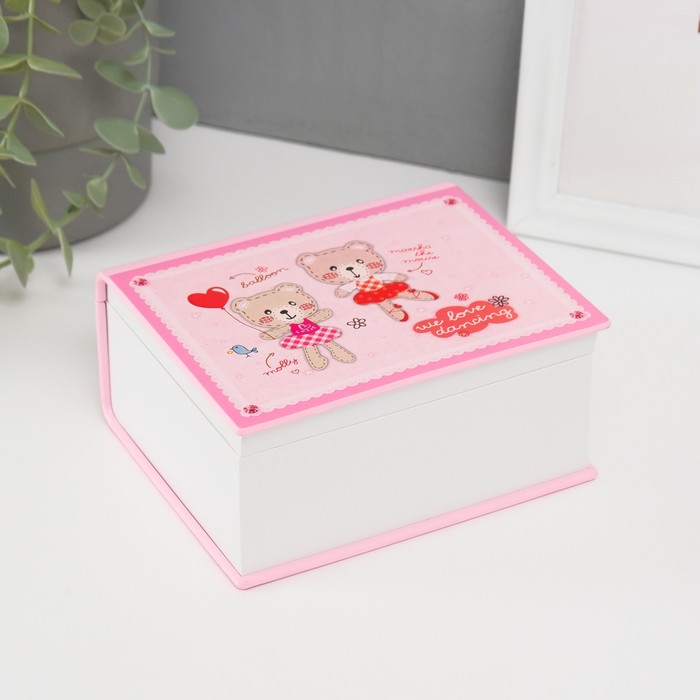 Шкатулка музыкальная механическая Мишки с шариками 15х12х7 см 872₽