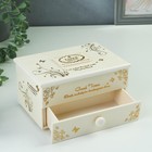 Шкатулка музыкальная механическая «Белый комод с золотым узором», пластик, 15.5×10.7×8.5 см - Фото 3