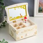 Шкатулка музыкальная механическая «Трельяж с золотым узором», пластик, 16.5×11×20 см - Фото 2