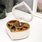 Музыкальная шкатулка механическая «Сердце белое», пластик, 15.5×14×7.5 см - Фото 2