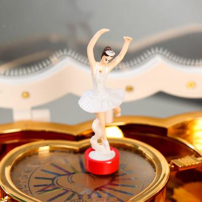 Музыкальная шкатулка механическая «Белые сердца», пластик, 12.5×21.5×7.5 см