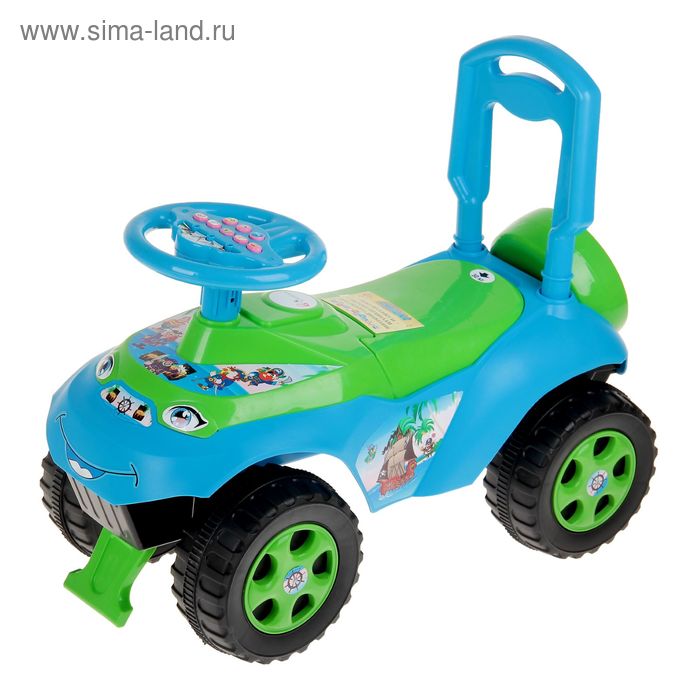 Толокар «Автошка”, с музыкальным рулем, цвет голубой - Фото 1
