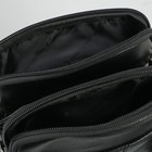 Планшет мужской, 3 отдела, 2 наружных кармана, регулируемый ремень, чёрный - Фото 5