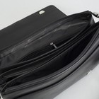 Портфель мужской, 5 отделов, 2 наружных кармана, длинный ремень, чёрный - Фото 5