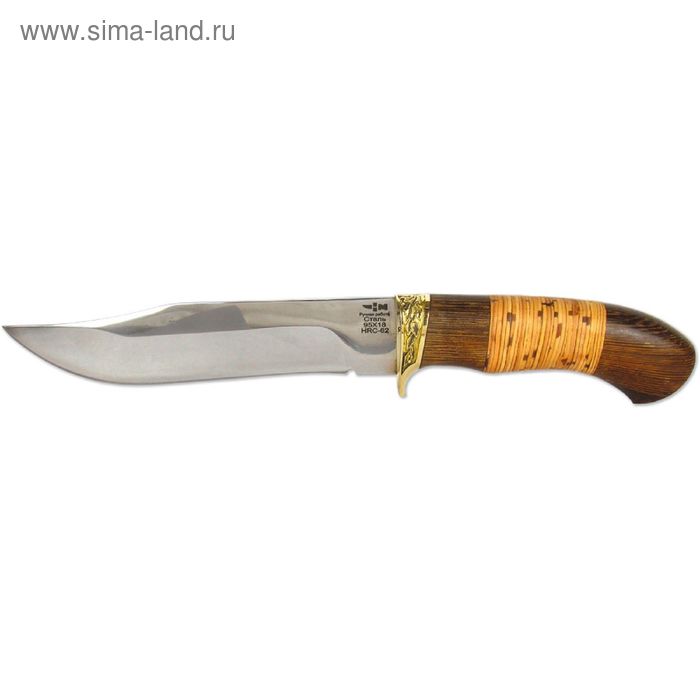 Нож нескладной кованая сталь СПРУТ (2215)к, рукоять-венге/береста, сталь 95х18 - Фото 1