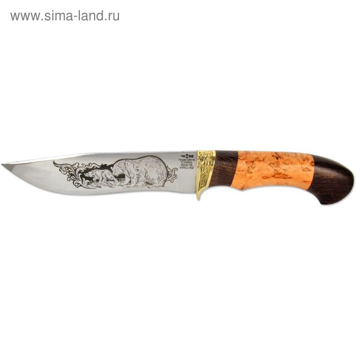 Нож нескладной кованая сталь ТАЁЖНИК (7744)к, рукоять-венге/карельская береза, сталь 95х18 - Фото 1