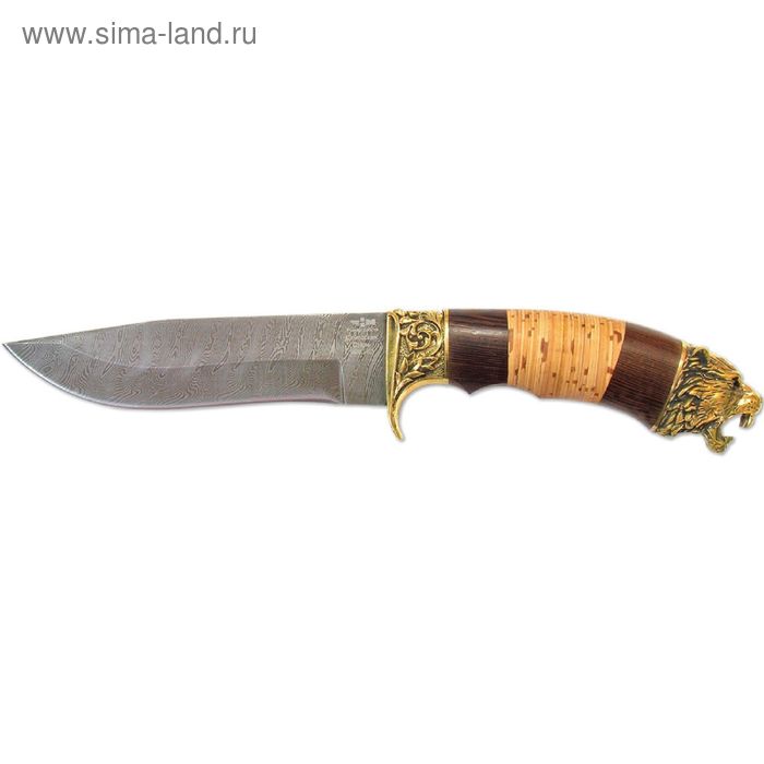 Нож нескладной ТАЁЖНИК (3448)д, рукоять-венге/береста, дамасская сталь - Фото 1