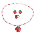 Набор детский «Выбражулька» 3 пред-та: клипсы, кулон, кольцо, клубничка, МИКС - Фото 1