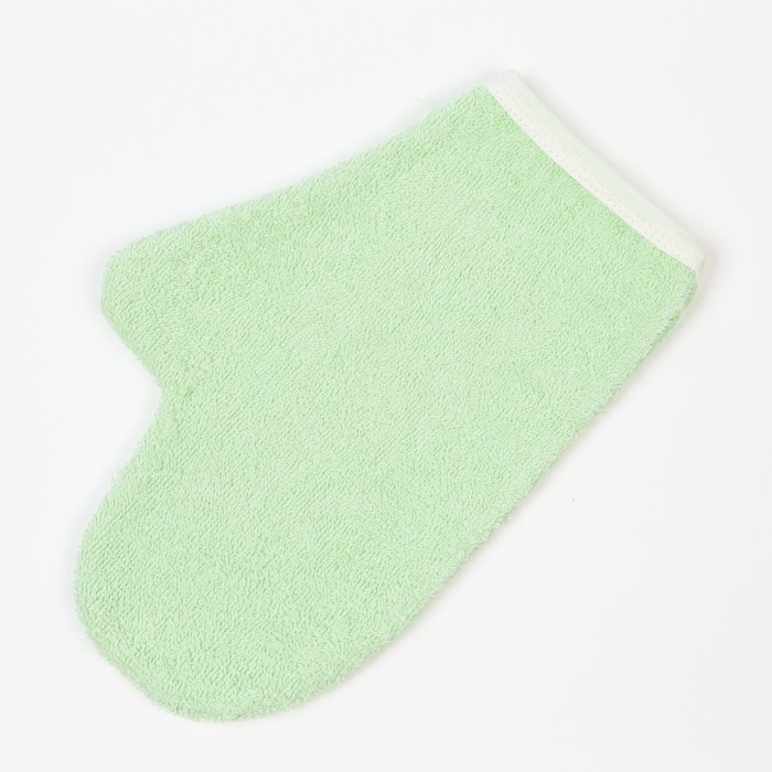 Набор для купания (полотенце-уголок, рукавица) с вышивкой «Мишка», размер 100х110 см, цвет зелёный - фото 1884748852