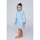 Халат махровый для мальчика, рост 110-116 см, цвет голубой - Фото 4