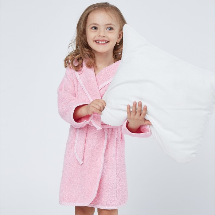 Халат махровый для девочки, рост 110-116 см, цвет розовый - фото 1908281225