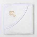 Полотенце-уголок для крещения с вышивкой, размер 100х100 см, цвет белый К40/1 - Фото 5