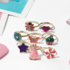 Кольцо «Выбражулька» ассорти эмаль, форма МИКС, безразмерное, МИКС - Фото 1