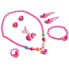 Набор детский "Выбражулька" 7 предм: 2 заколки, 2резинки,клипсы,кулон,браслет,кольцо,сердечко - Фото 1