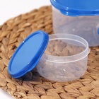 Набор контейнеров для хранения еды Доляна, 3 шт. 150 мл, 300 мл, 500 мл, прозрачные, крышка синяя - Фото 6