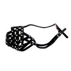 Намордник кожаный №4, сетчатый, с перемычкой, ротвейлер, длина по носу 9 см, обхват морды 34 см - Фото 2