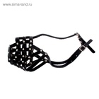 Намордник кожаный №4, сетчатый, с перемычкой, ротвейлер, длина по носу 9 см, обхват морды 34 см - Фото 3