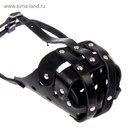 Намордник кожаный цельнокроенный питбультерьер, ДН 8 см, ОМ 30 см, чёрный - Фото 4