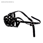 Намордник кожаный сетчатый с перемычкой №1, малый боксёр (дл по носу 7 см, обхват морды 23 см) - Фото 3