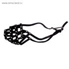 Намордник кожаный №3, сетчатый, с перемычкой, овчарка, длина по носу 11 см, обхват морды 30 см - Фото 3