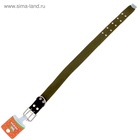 Ошейник брезентовый однослойный, 84×4.5 см, ОШ 50-70 см, хаки - Фото 4