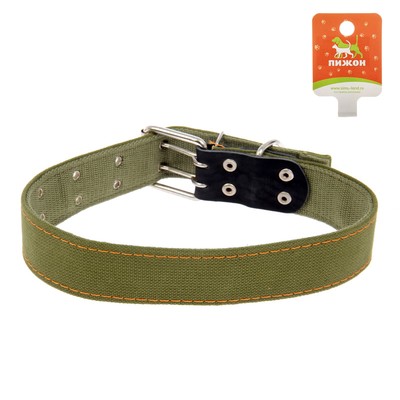 Ошейник брезентовый двухслойный, 82.5×4.5 см, ОШ 50-70 см