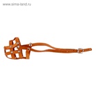 Намордник кожаный сетчатый №0, такса (длина по носу 4,5 см, обхват морды 14 см), чёрный - Фото 5