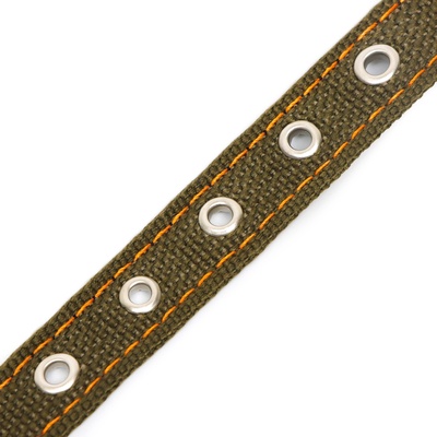 Ошейник брезентовый двухслойный, 50×2 см, ОШ 25-35 см, хаки