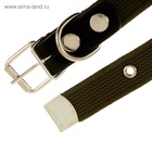 Ошейник брезентовый однослойный, 57×2.5 см, ОШ 35-45 см, хаки - Фото 7