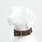 Ошейник брезентовый двухслойный, 72×3.5 см, ОШ 45-60 см, хаки - Фото 4