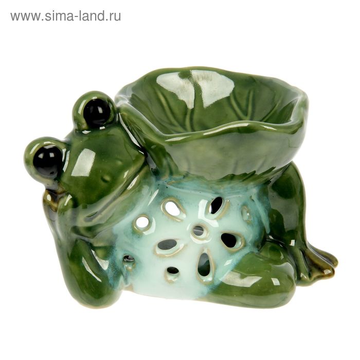 Аромалампа керамика "Лягушка с кувшинкой" МИКС 8х12,5х8 см - Фото 1
