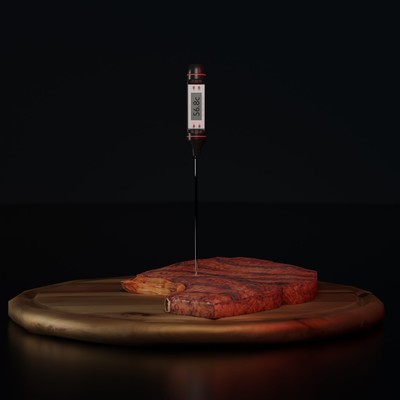 Термометр (термощуп) кухонный Доляна, электронный, на батарейках, чёрный