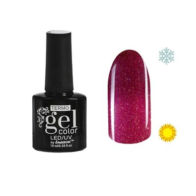 Гель-лак для ногтей «Термо», с блёстками, 10 мл, LED/UV, А2-063 бордово-розовый