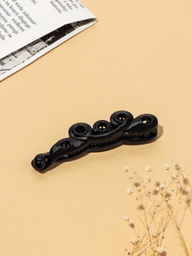 Банан для волос «Классика», завитки, 10.5 см, чёрный (комплект 6 шт)