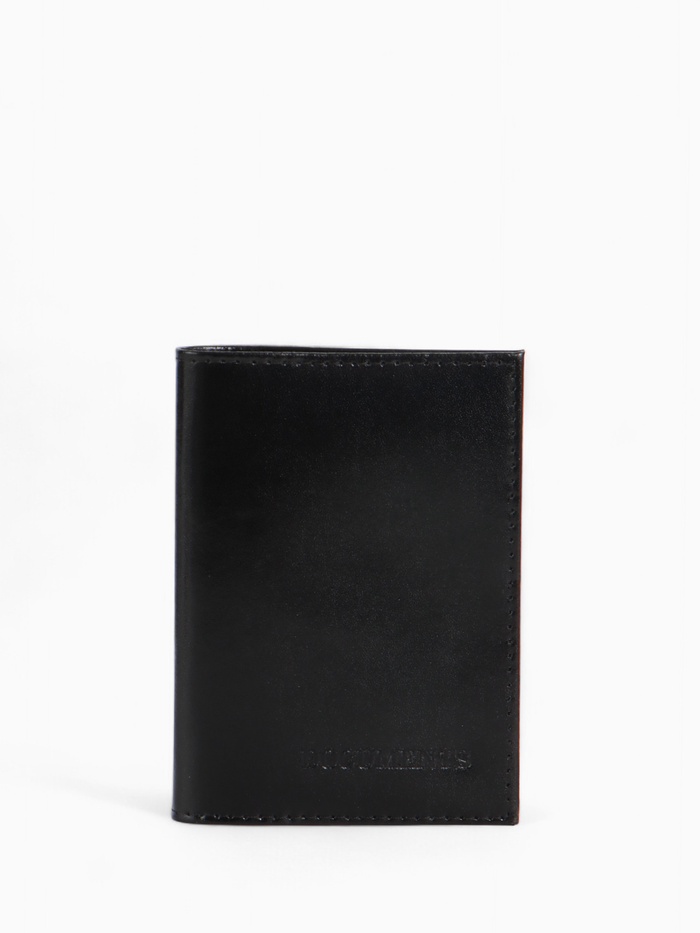 Обложка для автодокументов, натуральная кожа, гладкая, 10×1×13 см, чёрная - Фото 1