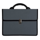 Портфель деловой 350 х 260 х 100 мм, текстильный, 2 отделения, К 1С11 "Выборг", серый - Фото 1