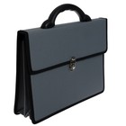 Портфель деловой 350 х 260 х 100 мм, текстильный, 2 отделения, К 1С11 "Выборг", серый - Фото 2