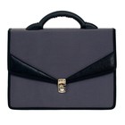 Портфель деловой 350 х 260 х 100 мм, текстильный, 2 отделения "Ладога" комбинированный серый, 1С112 - Фото 5