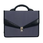 Портфель деловой 350 х 260 х 100 мм, текстильный, 2 отделения "Ладога" комбинированный серый, 1С112 - Фото 6