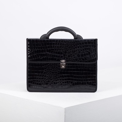 Портфель деловой, 2 отдела, цвет чёрный