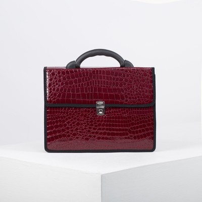 Портфель деловой, 2 отдела, цвет бордовый