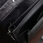 Портфель деловой, 2 отдела, наружный карман, длинный ремень, цвет чёрный, крокодил - Фото 3