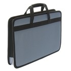 Папка с ручками текстильная, А4, 365 х 260 х 50 мм, 1С13 "Луга", каркасная, серая - Фото 2