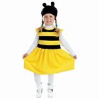 Детский карнавальный костюм «Пчёлка», велюр, платье, шапка, 1,5-3 г, рост 98 см - Фото 1