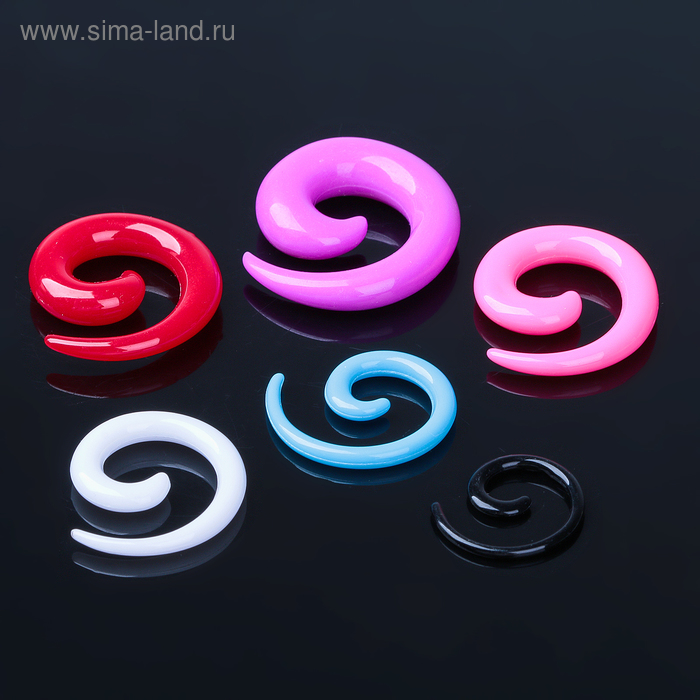 Расширители "Спираль" для пирсинга ушей , цвет МИКС 10 - Фото 1
