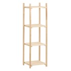 Стеллаж деревянный, 4 полки, 140×40×40 см, липа, напольный, «Добропаровъ» - Фото 1