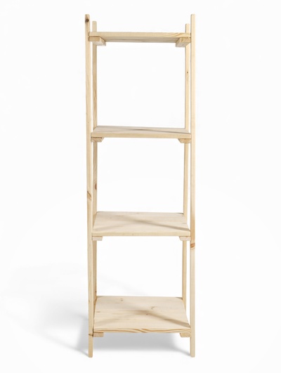 Стеллаж деревянный, 4 полки, 140×40×40 см, липа, напольный, «Добропаровъ»