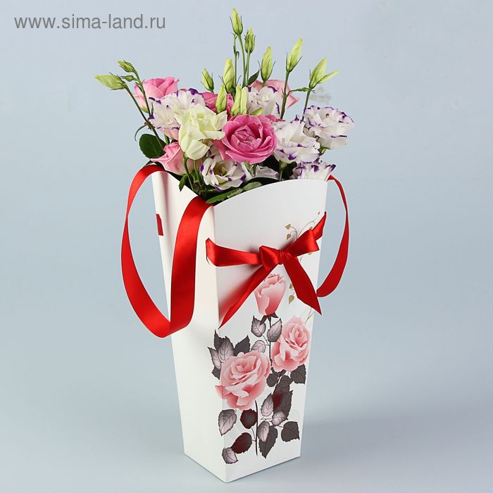 Пакет для цветов "Роза чайная" серия цветы, 12х10 см - Фото 1